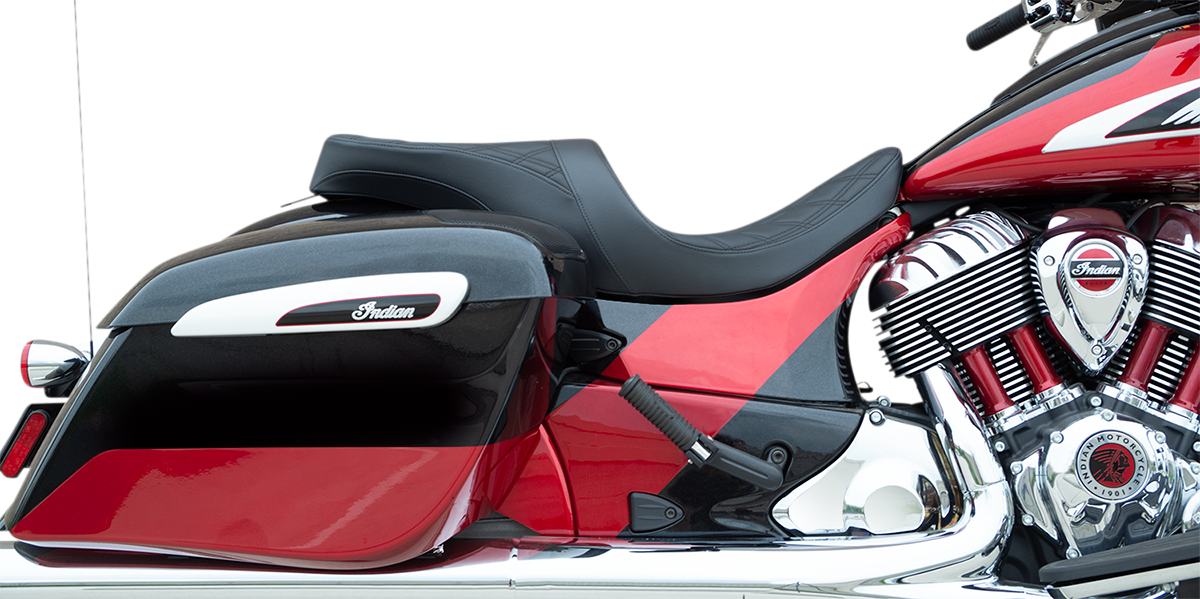 DRAG SPECIALTIES Asiento Touring de perfil bajo - Negro - Liso - Vinilo - '14-'22 Indian 0810-2273