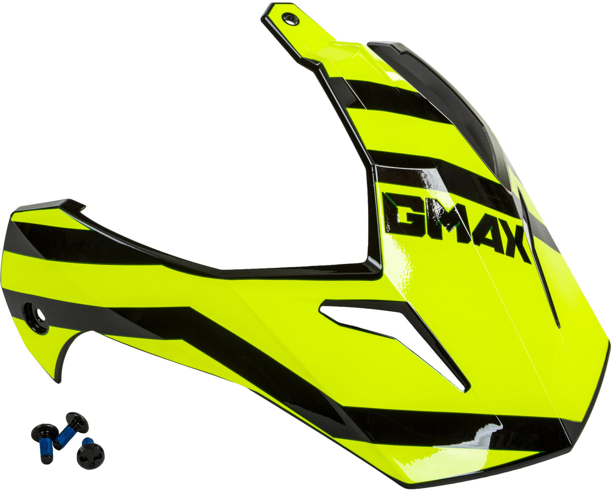 GMAX Visor W/Screws Trapper Black/Hi-Vis Gm-11s G011108