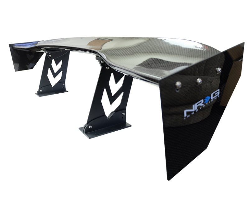 NRG Carbon Fiber Spoiler - Universal (59in.) NRG Logo Large End Plates CARB-A590NRG