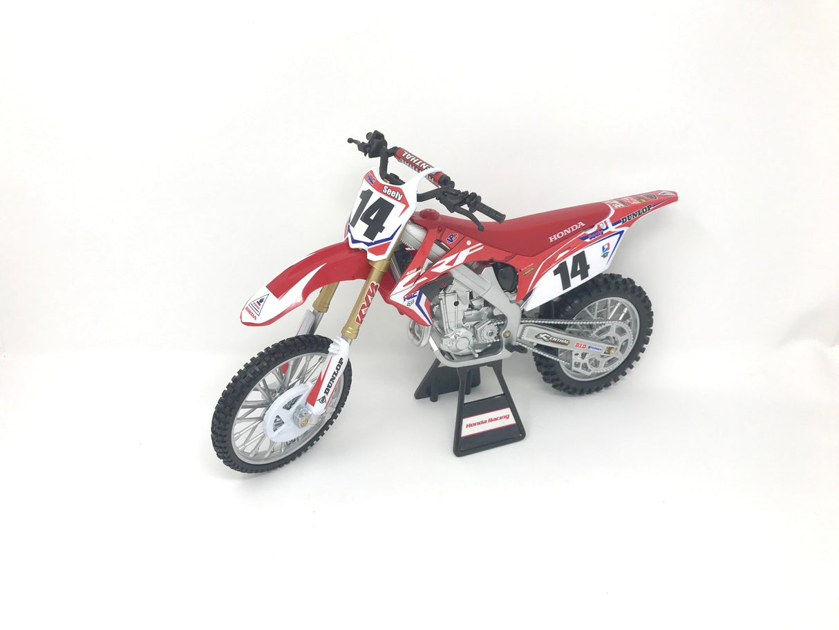 NEW-RAYReplica 1:12 Race Bike 17 Honda Crf450r Red(Seely)57933