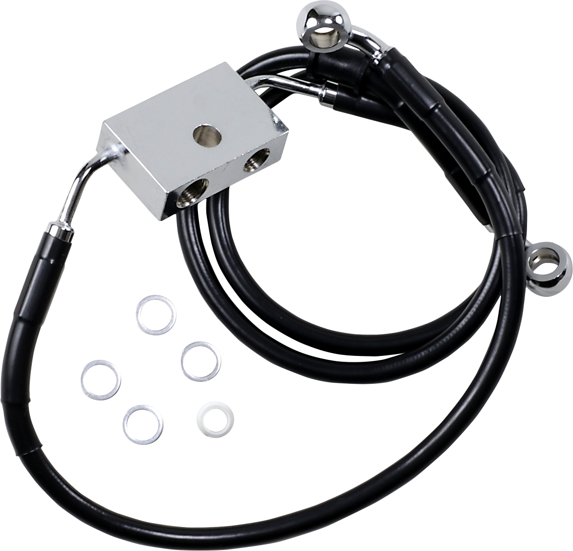 DRAG SPECIALTIES Línea de freno - Delantero - +8" - Negro - XL 614745-8BLK