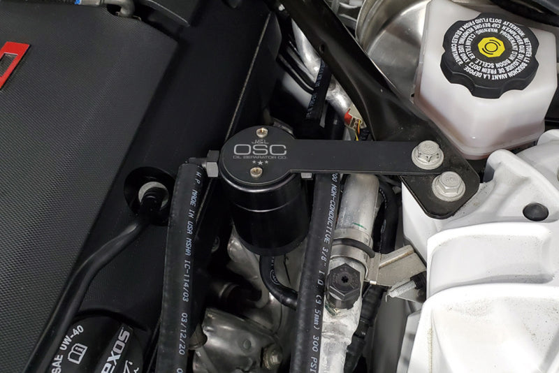 J&L 16-24 Chevrolet Camaro LT1 6.2L Driver Side Oil Separator 3.0 - Black Anodized 3081D-B