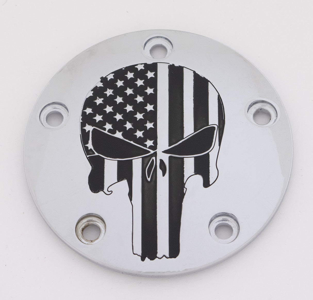 CUSTOM ENGRAVING Tc Timer Cover Punisher Chrome PATR22-04