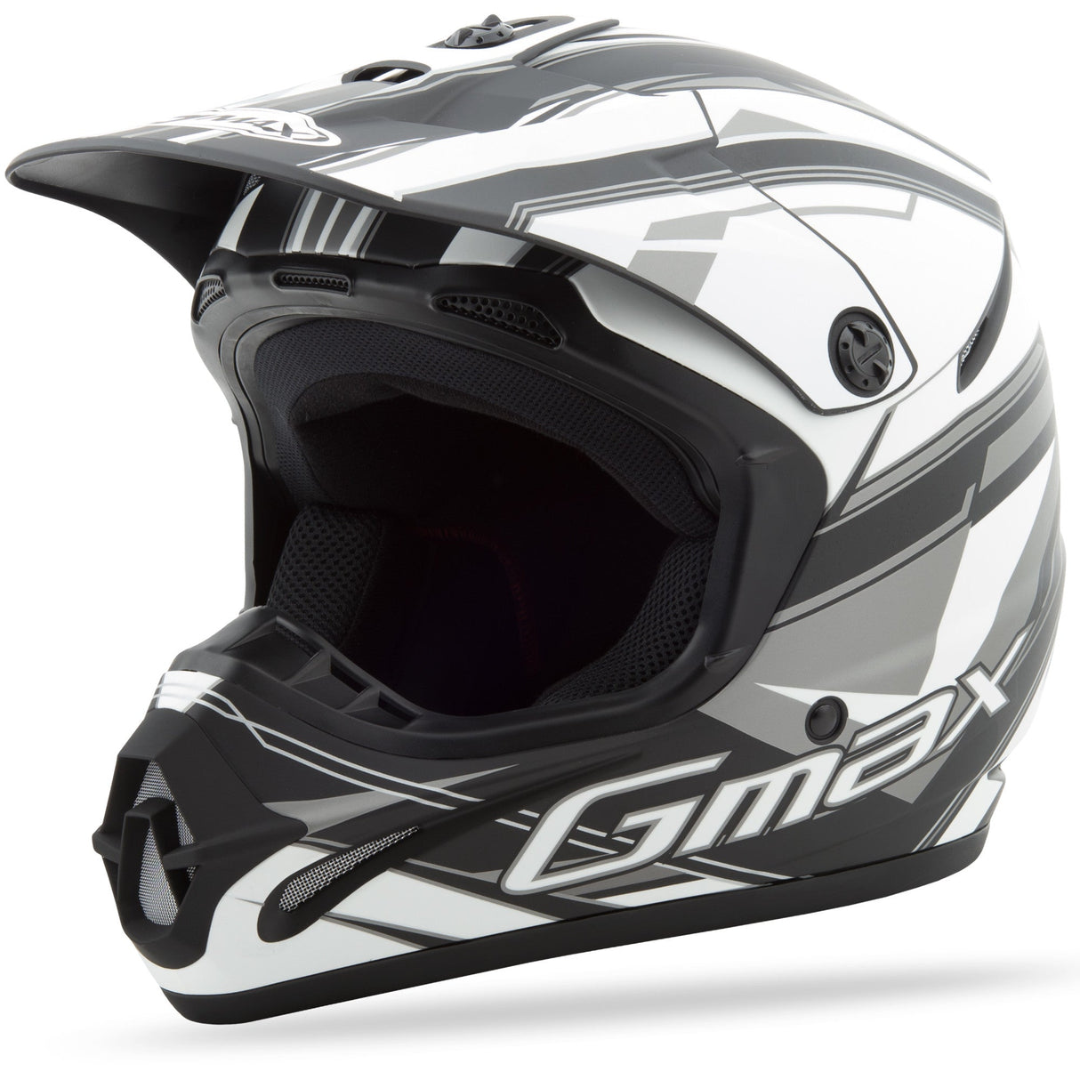 GMAX Gm46.2x Traxxion Helmet Flat Black/White/Silver X G3463437 TC-17F