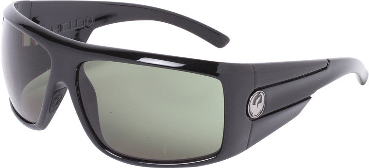 DRAGON Shield Sunglasses Jet Black W/ Green Polarized Lens 720-1979