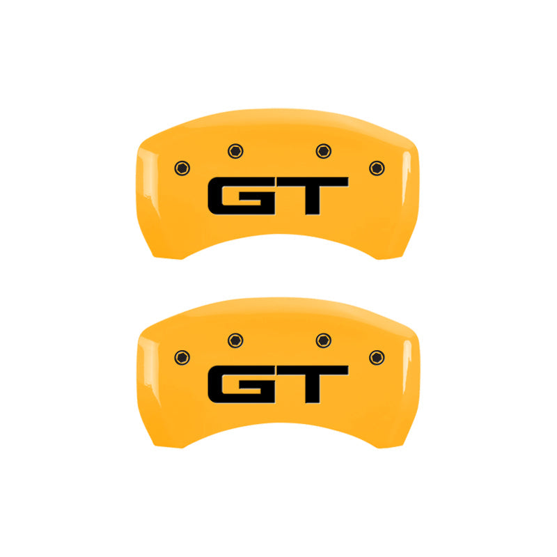 MGP 4 Caliper Covers Engraved Front 2015/Mustang Engraved Rear 2015/GT Yellow finish black ch 10200S2MGYL