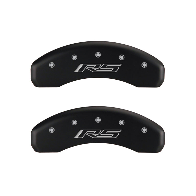 MGP 4 Caliper Covers Engraved Front & Rear Gen 5/RS Red finish silver ch 14033SRS5RD