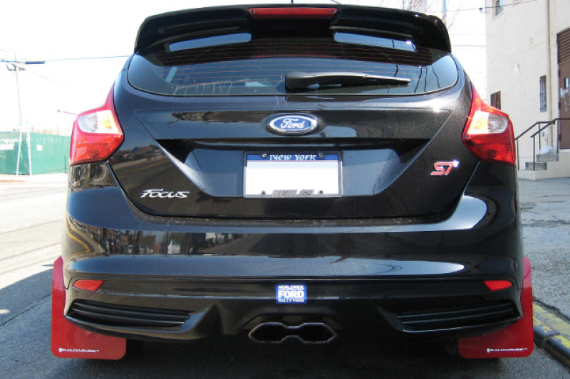 Rally Armor 13+ Ford Focus ST Red Mud Flap w/ White Logo MF27-UR-RD/WH