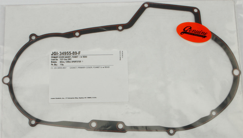 JAMES GASKETSGasket Primary Cover Xl Foam 1/Pk 34955-89-F34955-89-F