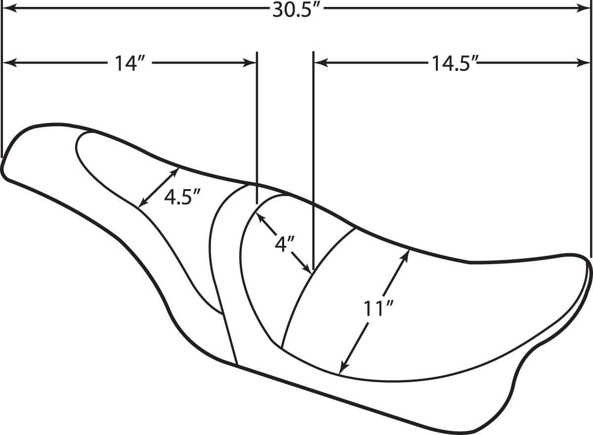 DRAG SPECIALTIES Asiento doble Caballero - Gamuza sintética - Puntada de diamante - FL '08-'22 0801-1038