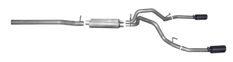 Gibson 14-19 Cadillac Escalade Base 6.2L 3.5in/2.25in Cat-Back Dual Split Exhaust - Black Elite 65680B