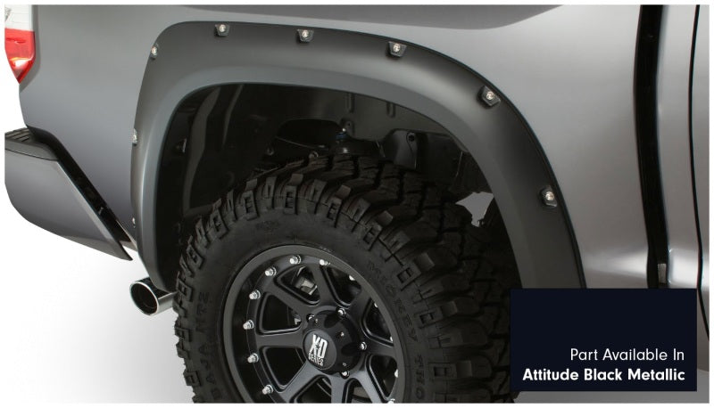 Bushwacker 16-18 Toyota Tundra Fleetside Pocket Style Flares 4pc - Midnight Black 30918-43