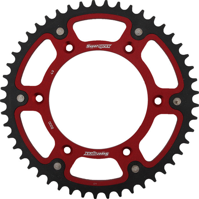 SUPERSPROX Rear Stealth Sprocket Alu/Stl 49t-520 Red Beta RST-8000-49-RED