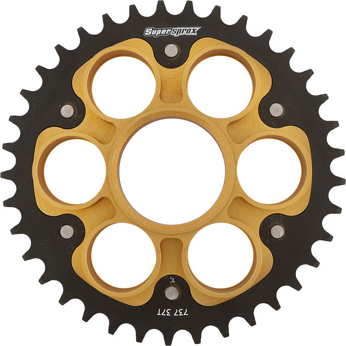 SUPERSPROX Rear Stealth Sprocket Alu/Stl 37t-520 Gld Duc RST-737-37-GLD