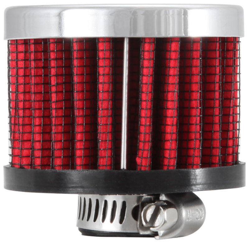 K&N Clamp On Rubber Base Crankcase Vent Filter 0.375in Flange ID x 2in OD x 1.5in Height 62-1320