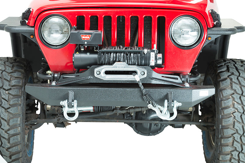 Fishbone Offroad 97-06 Jeep Wrangler TJ Rubicon Front Bumper - Blk Txtrd Powdercoat Piranha Series FB22049
