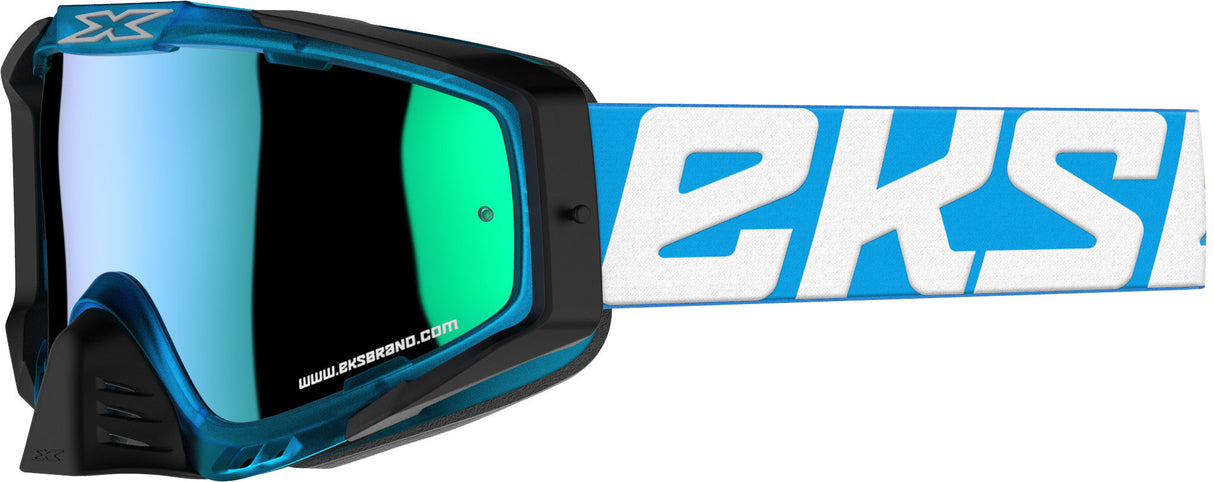 EKS BRAND Outrigger Goggle Liquid Cyan/Black/White W/Blue Mirror 067-60130