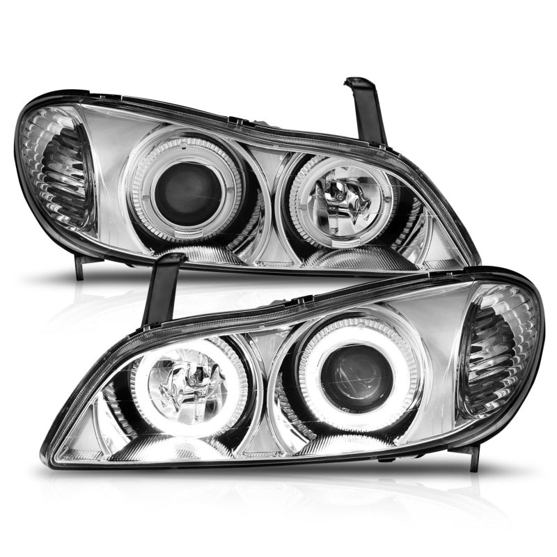 ANZO 2000-2004 Infiniti I30 Projector Headlights w/ Halo Chrome 121078