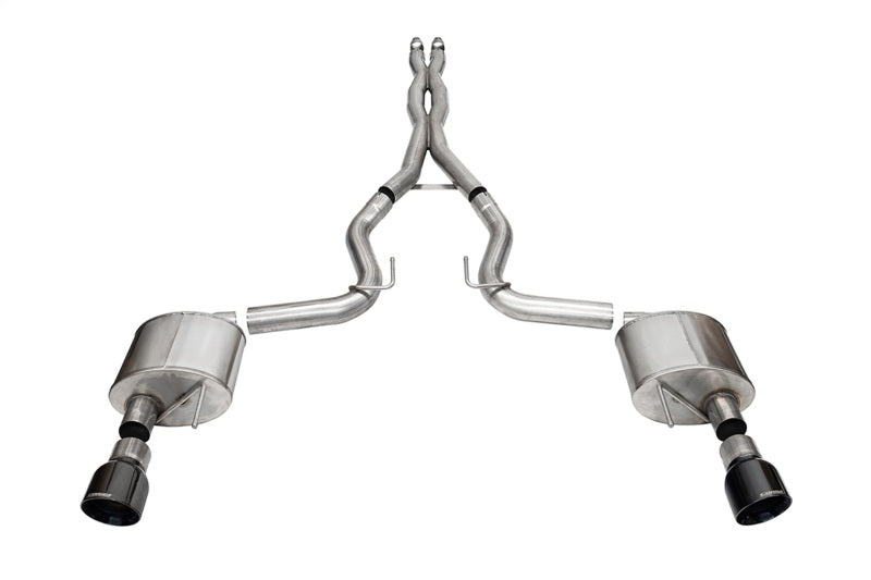 Corsa 2024 Ford Mustang GT Xtreme Cat-Back Ex. Sys. 3.0in Dual Rear Exit w/4.5in Black PVD Pro Tips 21250BLK
