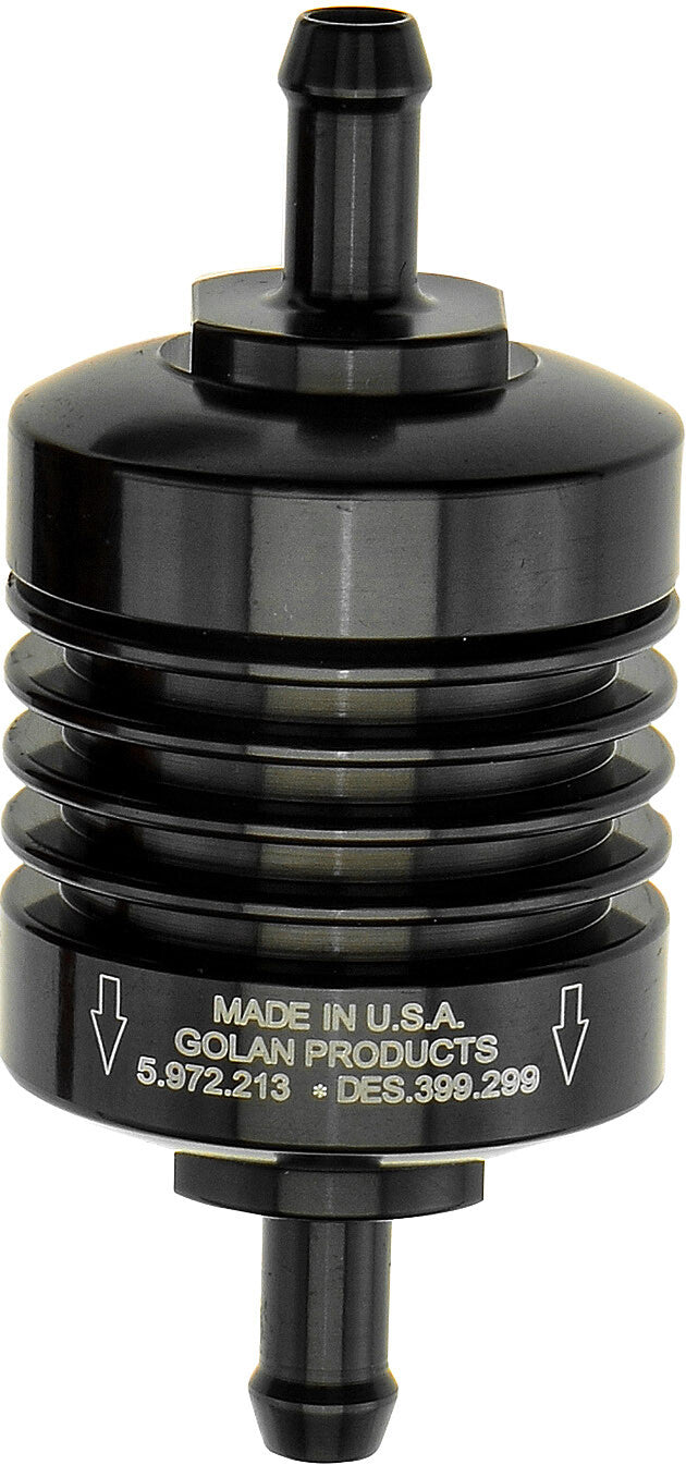 GOLAN Mini Fuel Filter Black 1/4" Barb Fitting 60-250C-BLACK