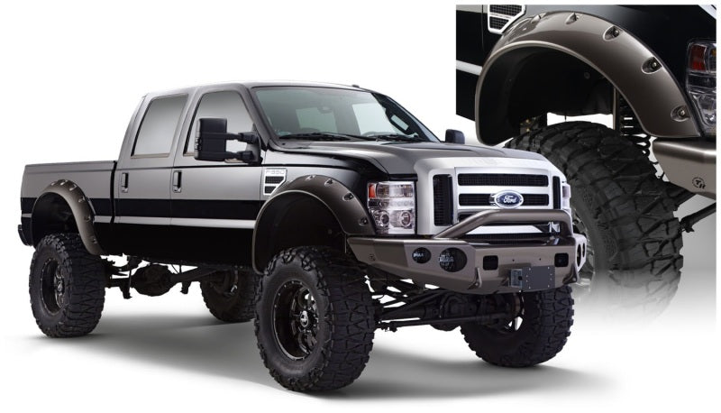 Bushwacker 08-10 Ford F-250 Super Duty Cutout Style Flares 2pc - Black 20047-02