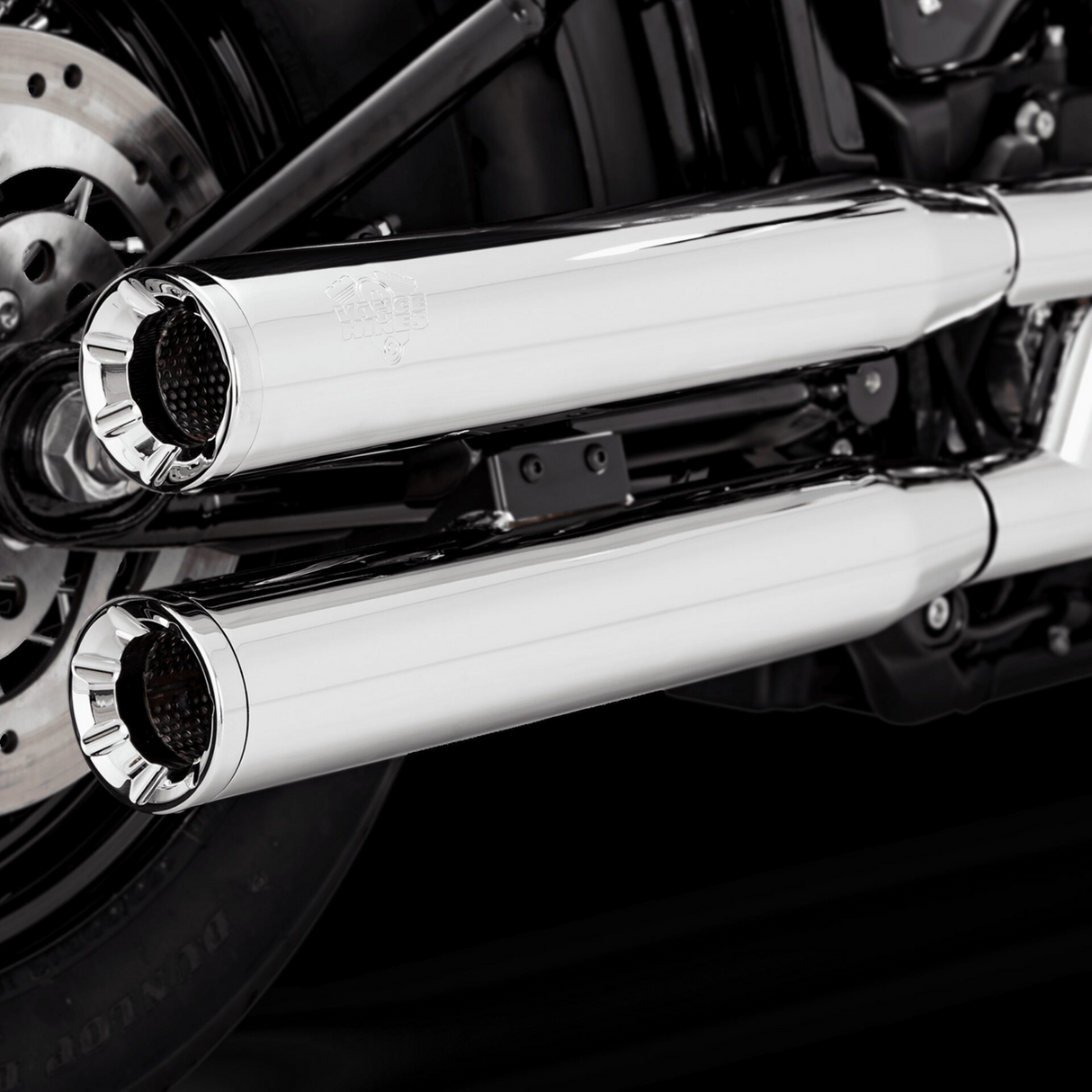 VANCE & HINES Eliminator 300 Slip-On Mufflers - Chrome Softail 2018-2022 16312
