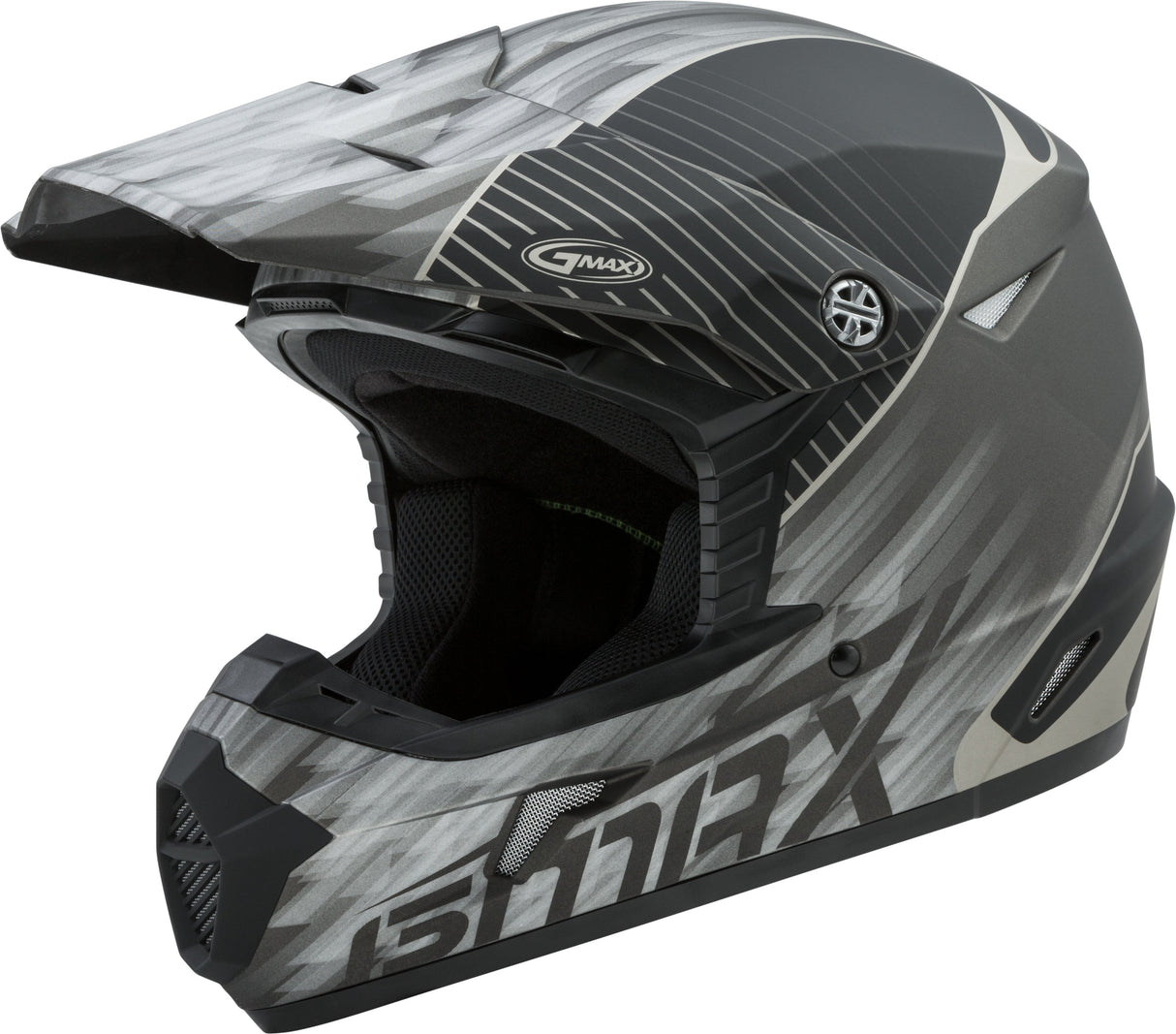 GMAX Youth Mx-46y Off-Road Colfax Helmet Matte Black/Silver Yl G3463232