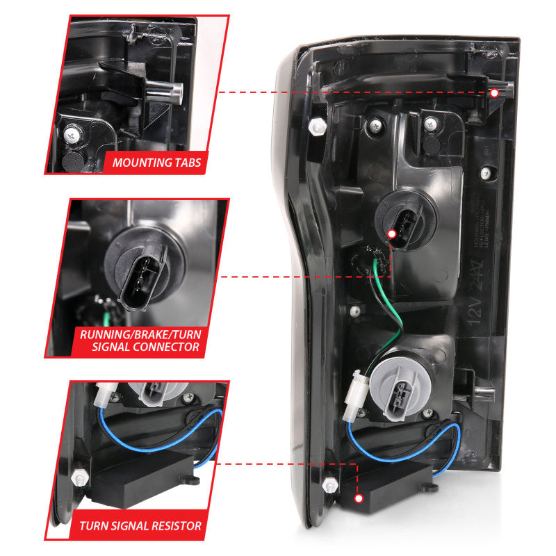 ANZO 15-17 Ford F-150 LED Taillights Black w/ Sequential 311293