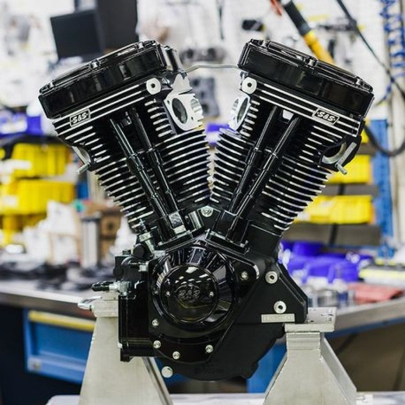 S&S Cycle 84-99 BT Black Edition V124 Long Block Engine w/ 640 Cams & Chrome Billet Gear Cover 310-1158
