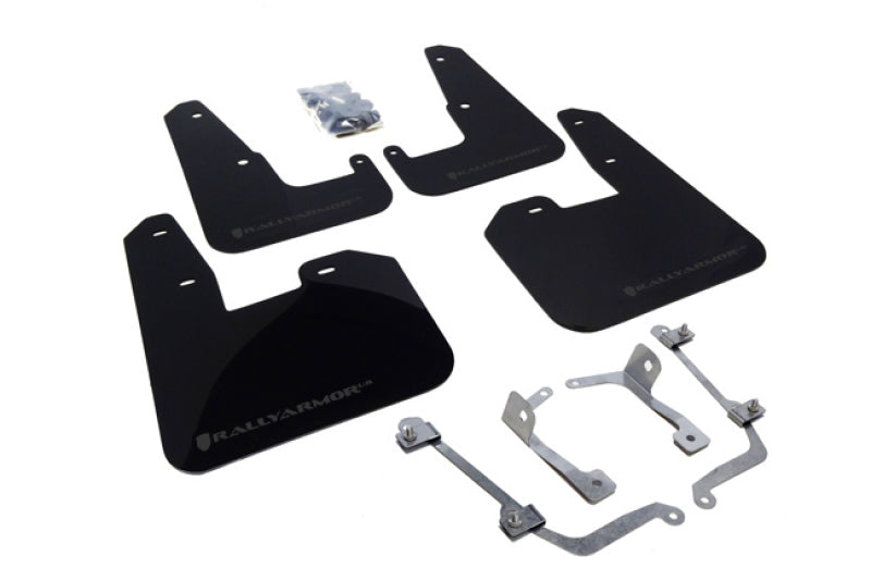 Rally Armor V2 08-11 STI (hatch only) / 11 WRX (hatch only) UR Black Mud Flap w/ Grey Logo MF15-UR-BLK/GRY