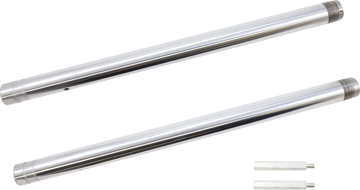 CUSTOM CYCLE ENGINEERING Hard Chrome Inverted Fork Tubes - 43 mm - +4" Length 710076