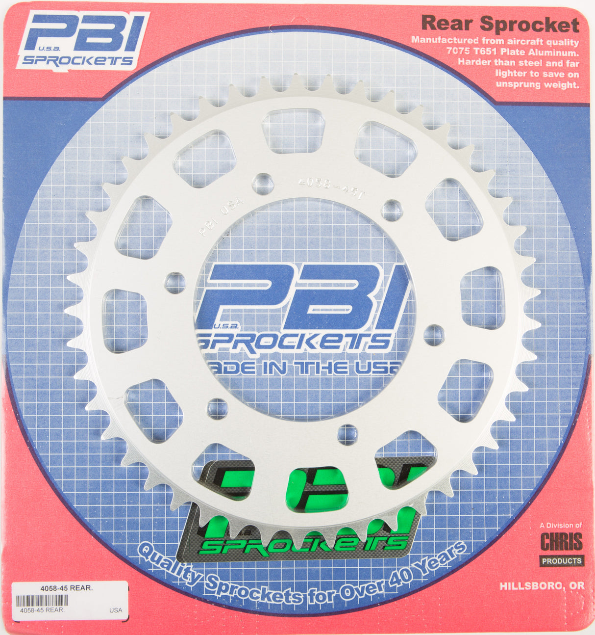 PBIRear Sprocket Aluminum 45t-520 Kaw/Suz/Yam4058-45-3