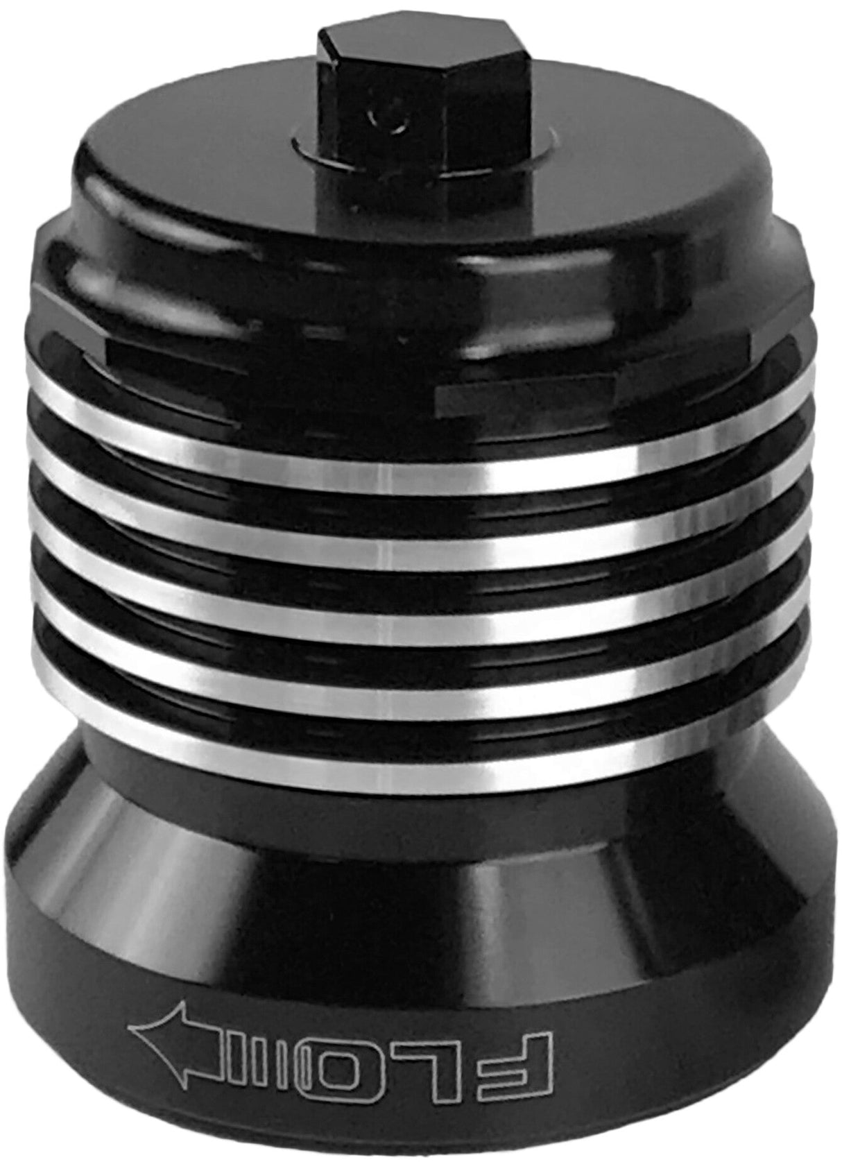 PCRACINGFlo Reusuable Oil Filter Black/Polished FinsPCS1BC