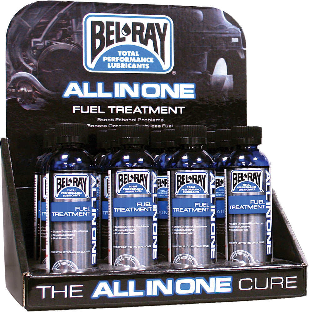 BEL-RAY All In One Fuel Treatment 4oz 12/Display 99570-BT4OZ