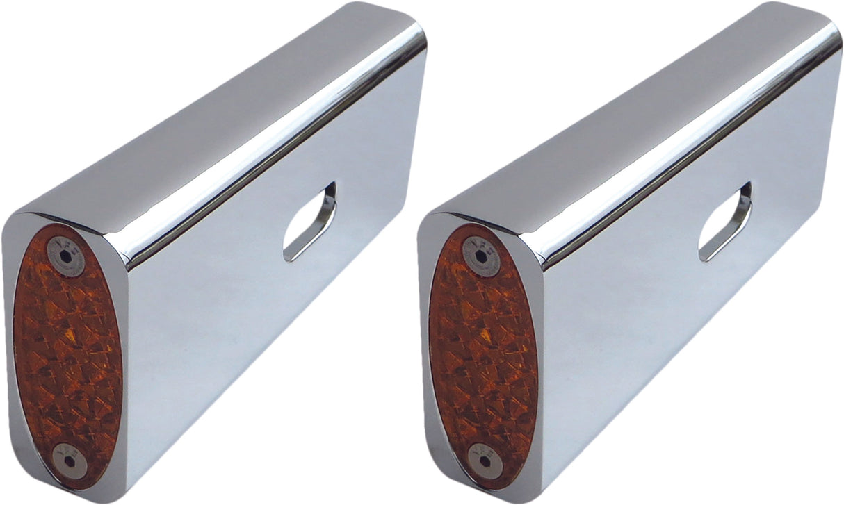 PRO ONE Fender Strut Marker Light 06-16 Fxd Amber Chr 909105