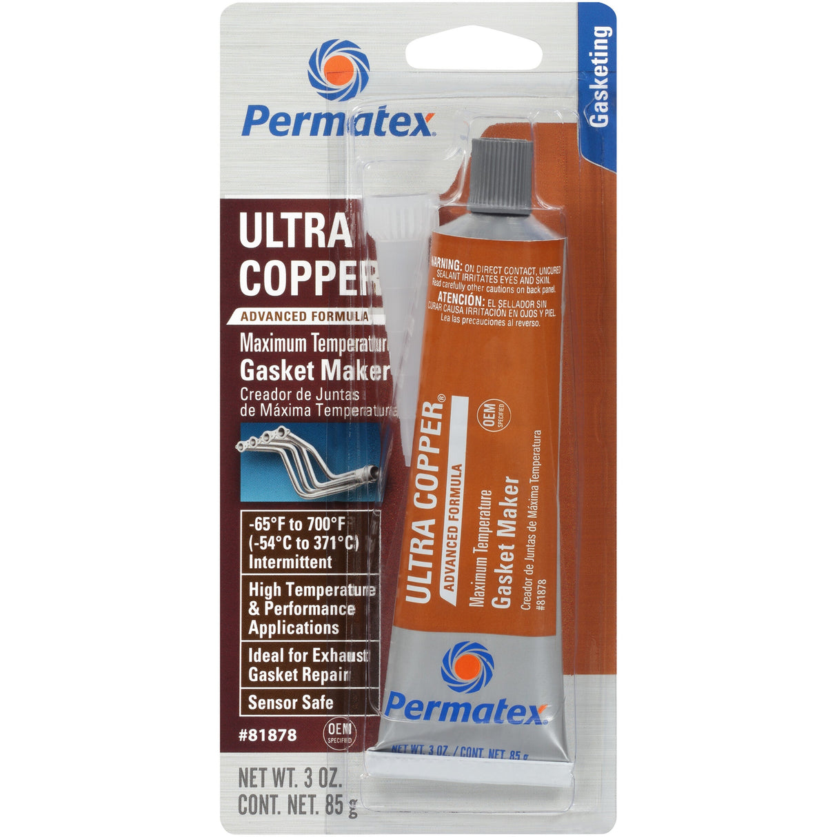 PERMATEXUltra Copper Silicone Gasket Sealant 3oz81878
