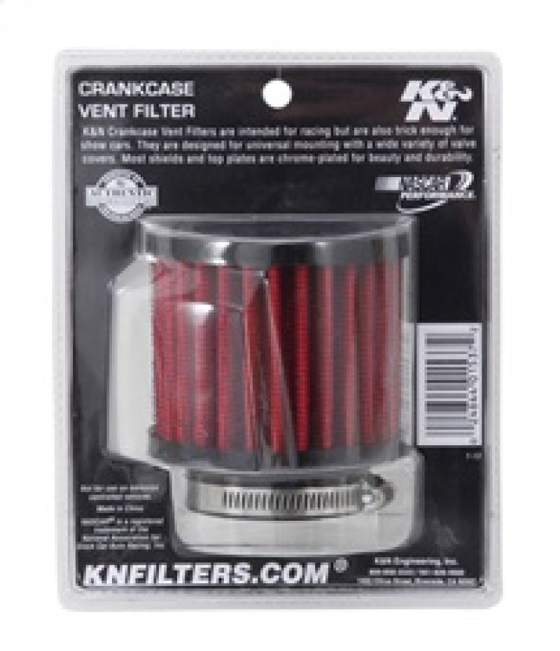 K&N 1.75 inch Vent 3 inch D 2.5 inch H Air Filter - Rubber Top 62-1470