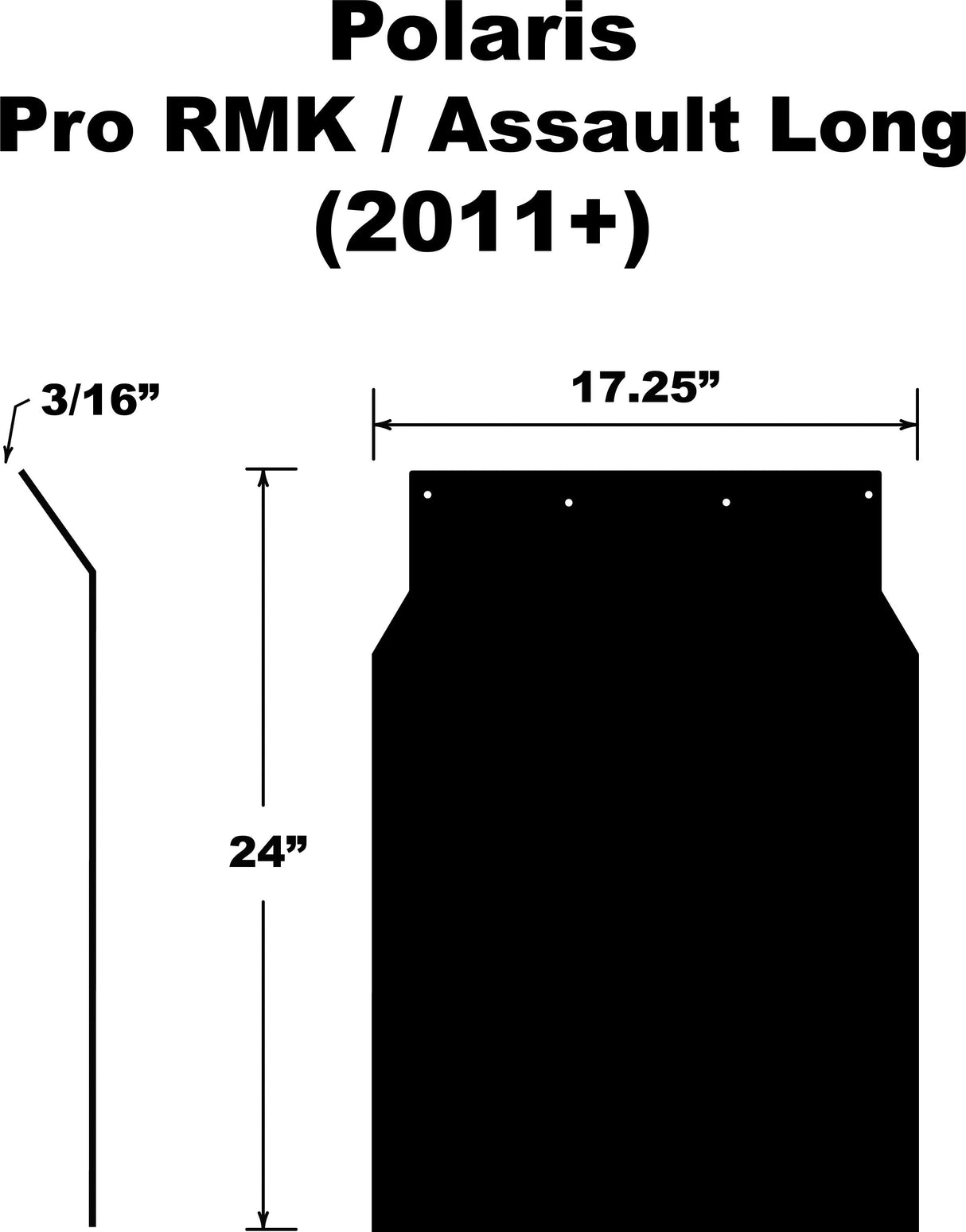 PDPSnowflap Polaris Pro Rmk/Assault/Axys 2011+ LSF-PRO11PB-L