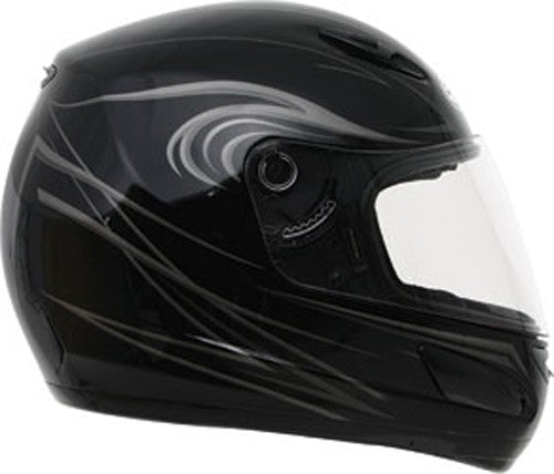 GMAX Gm-48 Full Face Derk Gloss Black/Silver Xs G148993 TC-12