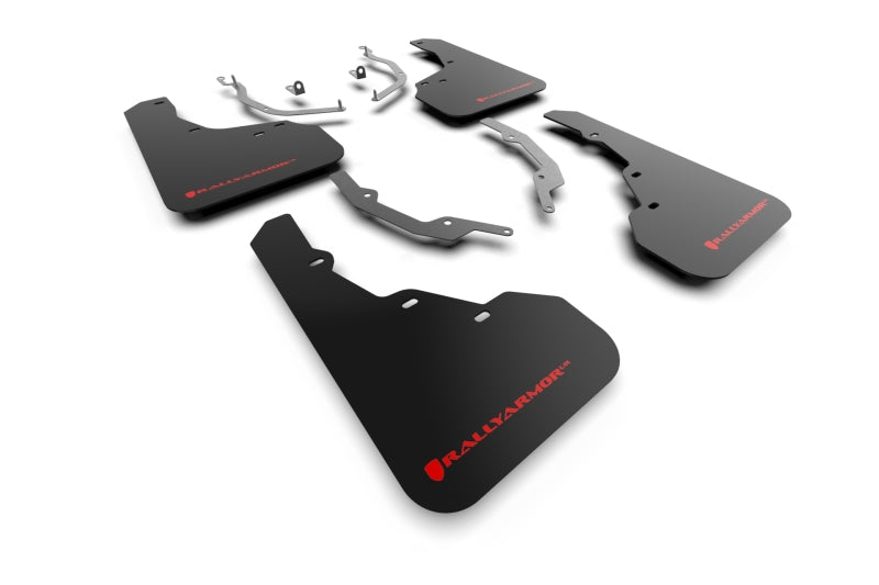 Rally Armor 2022 Hyundai Santa Cruz Black Mud Flap w/ Red Logo MF78-UR-BLK-RD