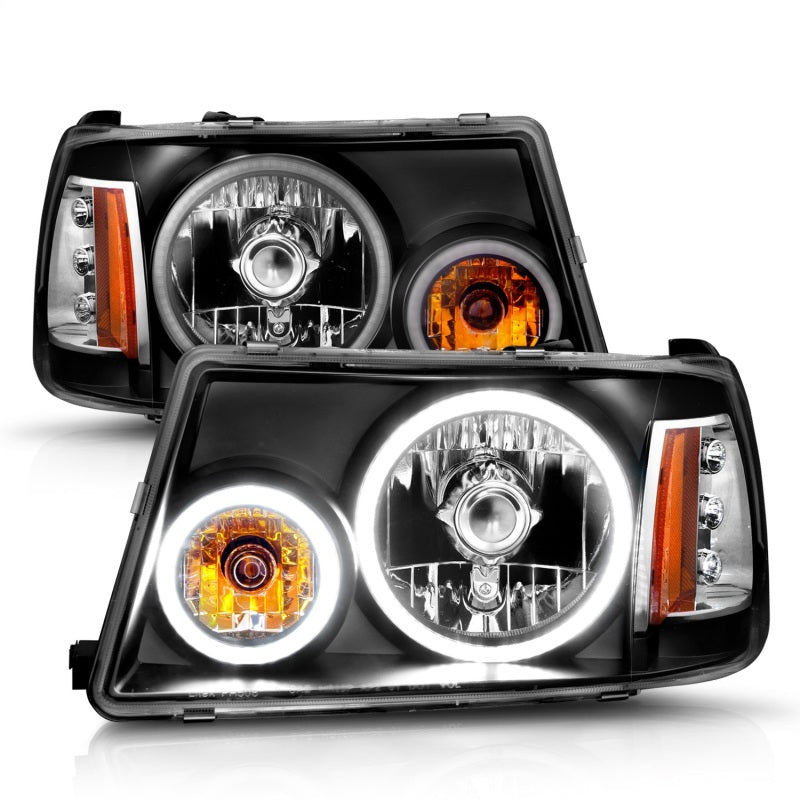 ANZO 2001-2011 Ford Ranger Projector Headlights w/ Halo Black (CCFL) 1 pc 111152