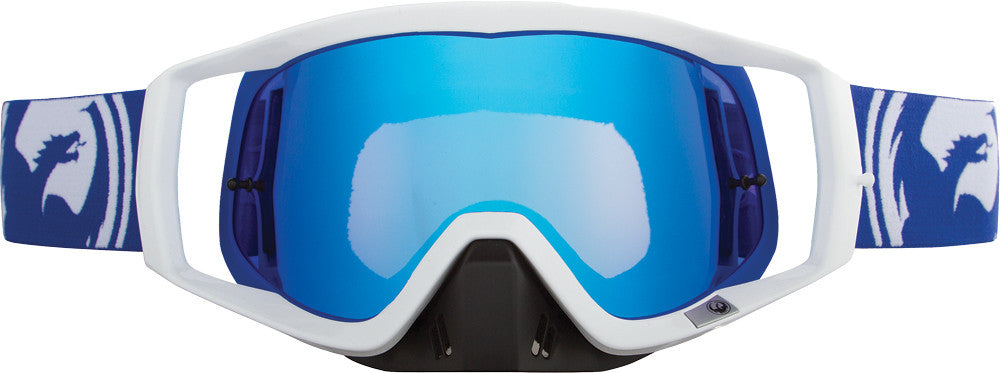 DRAGON Vendetta Goggle Blue/White Split W/Blue Steel Lens 722-1713