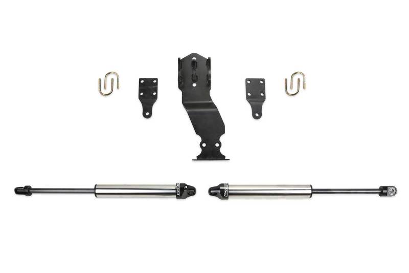 Fabtech 19-20 Ford F450/F550 4WD Dual Steering Stabilizer System w/DL 2.25 Shocks FTS22313