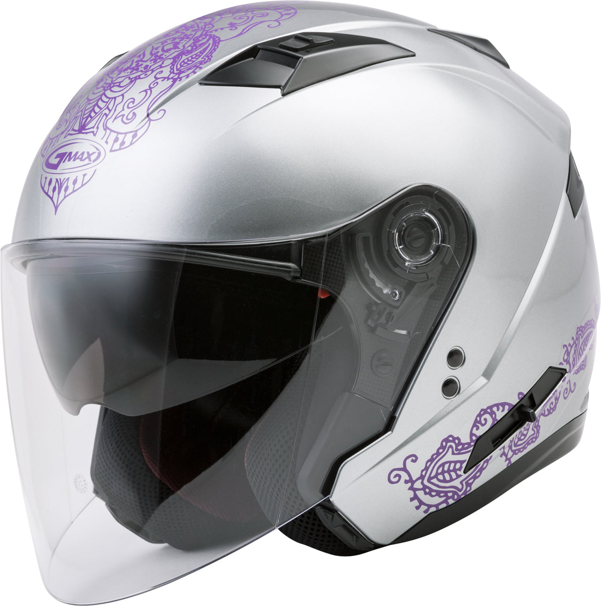 GMAX Of-77 Open-Face Eternal Helmet Silver/Violet Xs G3775593