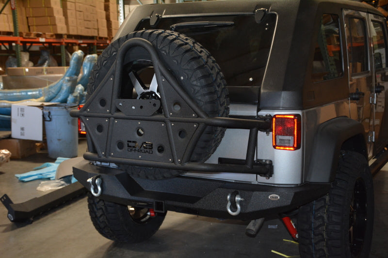 DV8 Offroad 07-18 Jeep Wrangler JK Rear Bumper Full Length RBSTTB-09