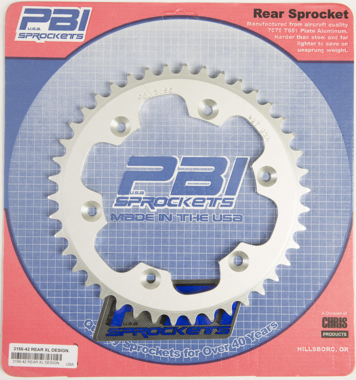 PBIRear Sprocket Aluminum 42t-520 Hon/Yam3156-42-3