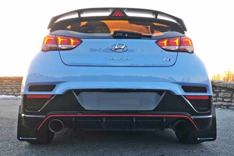 Rally Armor 2019+ Hyundai Veloster N UR Black Mud Flap w/ Grey Logo MF57-UR-BLK/GRY