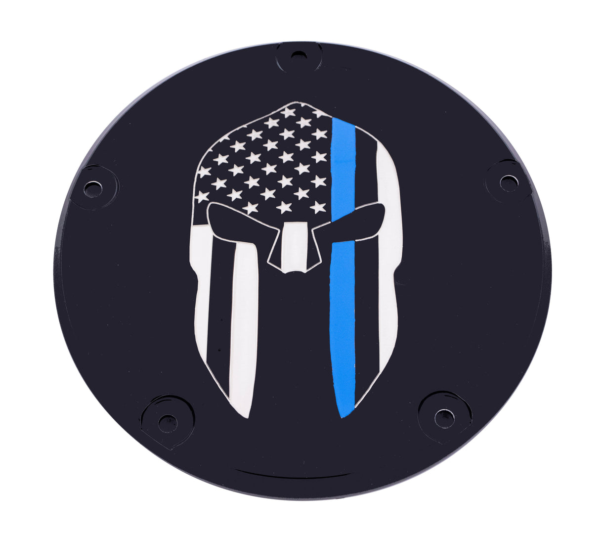 CUSTOM ENGRAVING 6 M8 Softail Derby Cover Sparta Blue Line Black LE02-67BG