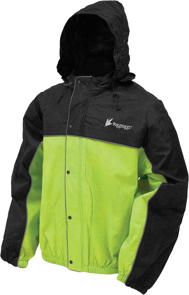 FROGG TOGGS Classic 50 Road Toad Rain Jacket Black/Hi-Vis 2x FT63132-148XX