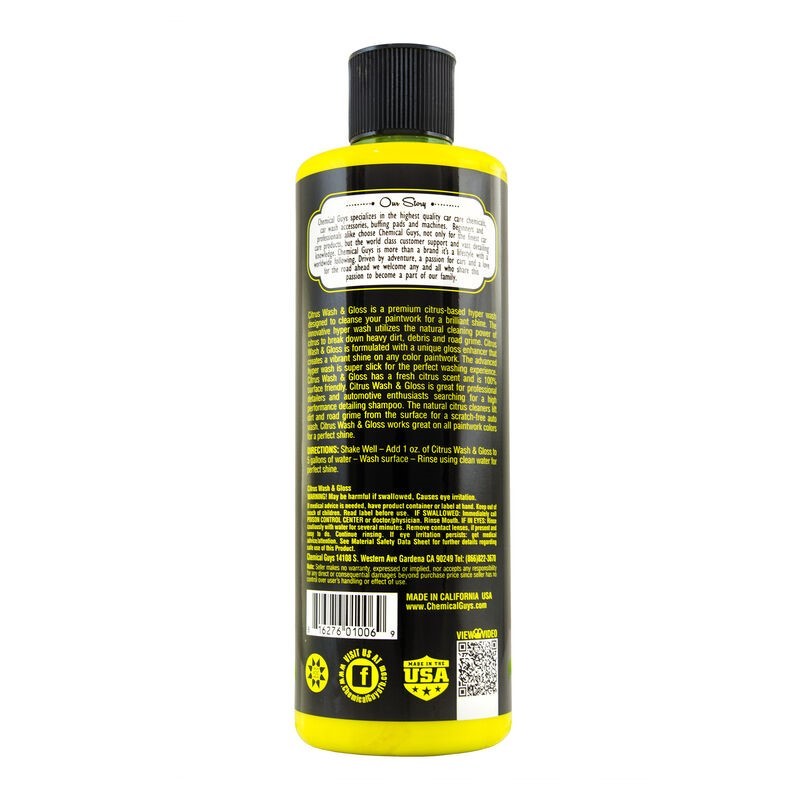 Chemical Guys Citrus Wash & Gloss Concentrated Car Wash - 16oz CWS_301_16